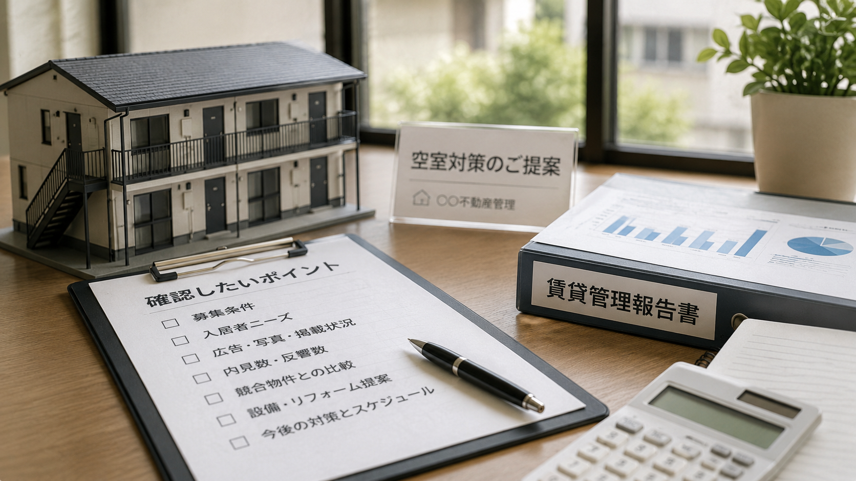 家賃を下げる前に管理会社へ確認したい資料が並ぶデスク
